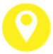 A yellow circle with a pin on it